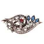 Vintage Multicolor brooches with stone