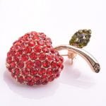 Red Apple Diamond Brooches