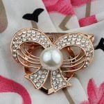 Pearl Bow Heart brooches