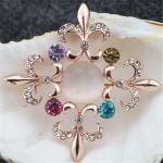 Opal Cross Multicolor Brooches