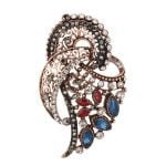 Rare shaped antique brooches with crystal & multicolor stone.