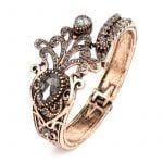 Black crystal resizable bracelet for women