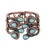 Antique turquoise fashion bracelet with crystal