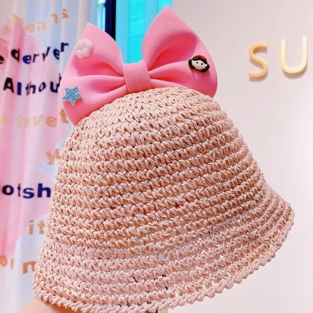 Bowknot thread bucket cap for Children