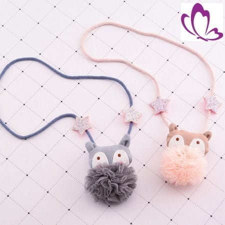 Soft pompom yarn necklace for baby