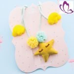 Soft Star pompom necklace for baby