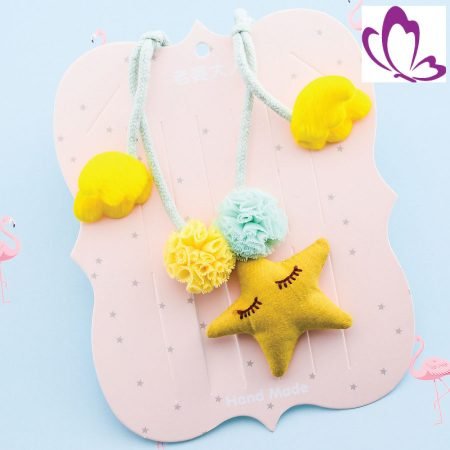 Soft Star pompom necklace for baby