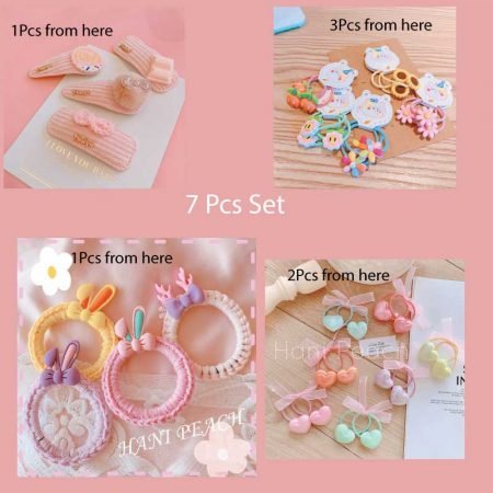 Baby Clip & Hairband set cute shape and floral 7 pcs set