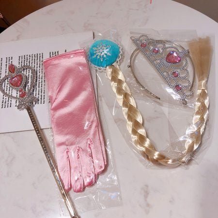 Children princess Set with crown gloves and magic wand