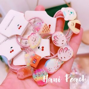 Glitter clip rubber band cartoon 17 pcs set