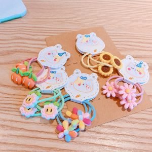 Glitter clip rubber band cartoon 17 pcs set