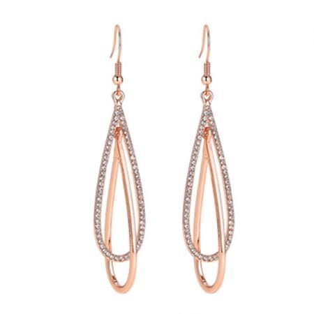 Long Oval Crystal Earring