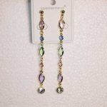 Long Multicolor stone Earring with Zircon