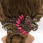 Vintage crystal peacock hairpin