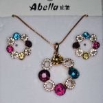 Multicolor Multistone Neclace Earring Set