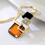 Crystal Geometric Long Chain Necklace