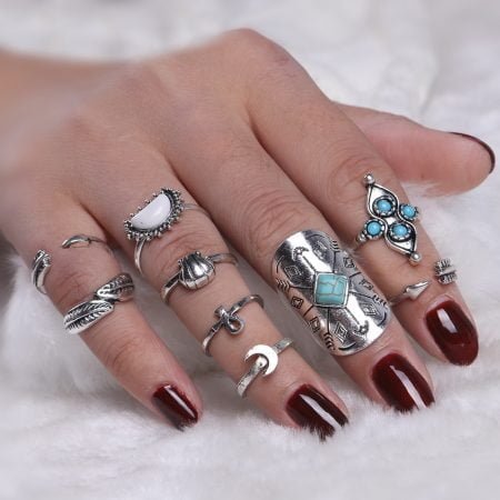 Multi finger 8 Pcs Ring Set