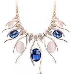Retro wave nice necklace with crystal and opal