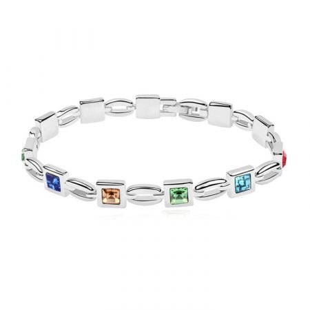 Square Rhinestone Bead Bracelet Multi