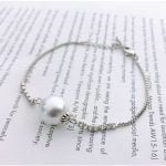 Slim Pearl Ball Bracelet with CZ