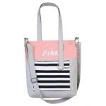 Stripe Multi pocket shoulder Canvas Bag