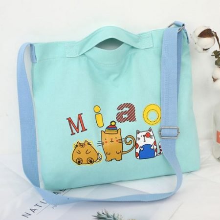 Kitty cat Canvas shoulder bag