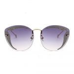 Glitter glass corner sunglasses for women