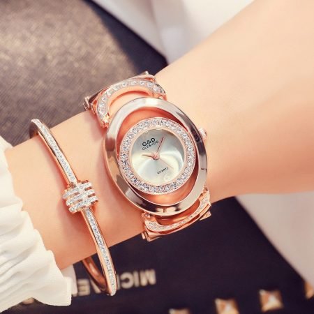 Oval Stylish stone watch for women