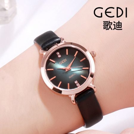 Leather strap gradient watches for women from Gedi Brand