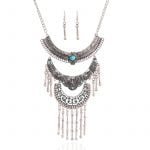 Bohemian long turquoise Necklace set