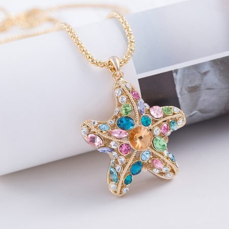 Star Jewel box Sweater necklace