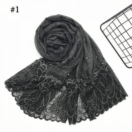 Soft thin hijab with pear in body