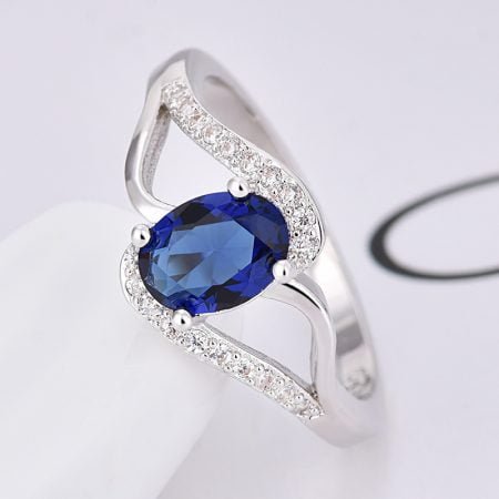 S925 Spiral Crystal Ring