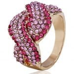 Spiral Rhinestone Wide Ring