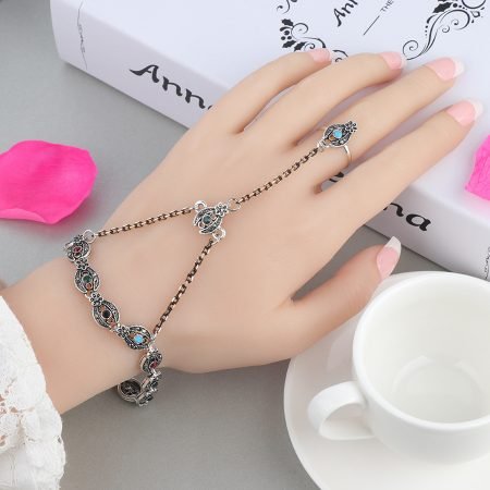 Oval Bead Slim Bracelet Ring