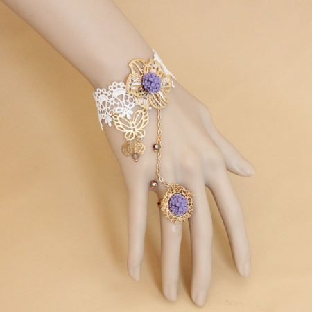 Rose Flower Lace Bracelet Ring