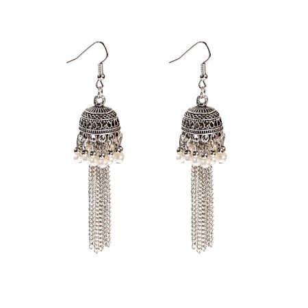 Antique Pearl Tassel Jhumka