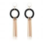 Circle Needle Long Tassel Earring