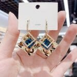 S925 Rhombus Crystal Earring