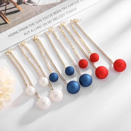 Pearl Ball Long Tassel Earring