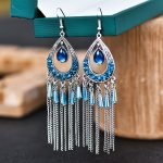 Rhinestone and Tassel Earring