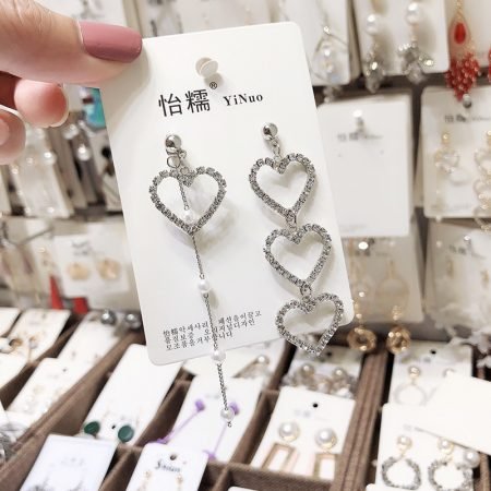 Heart Peach Long Earring