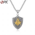 Shield Pendant Men Necklace
