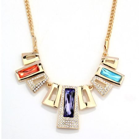 Geometric Clavicle Necklace with crystal