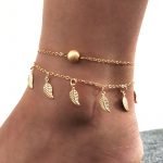 Leaf Tassel Double Chain Anklet