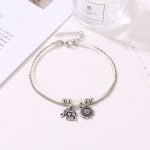 Elephant and Sun Dual Chain Anklet