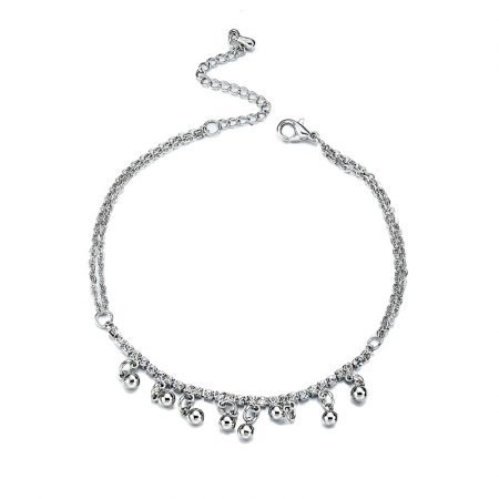 Chime Bead Anklet with Rhinestone
