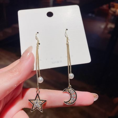 Star Moon Long Earring