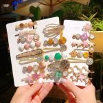 Crystal Pearl Hair clip 8 Pcs Set