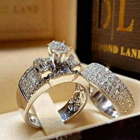 Wide two pcs Zircone Ring